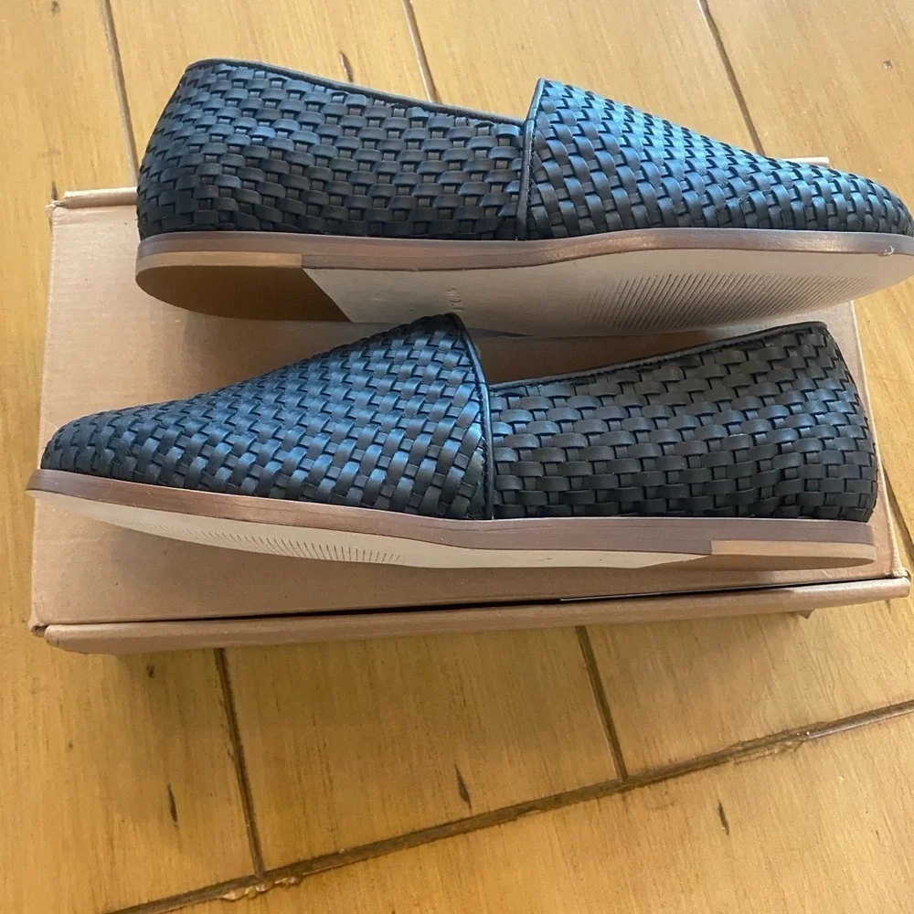 Men’s Black Leather Alejandro Nisolo Slip On Woven Loafers New Size 11 in box